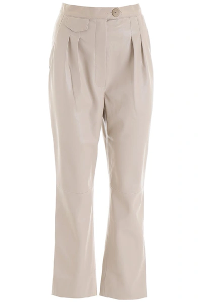 Shop Nanushka Mitsu Pleated Detail Trousers In White