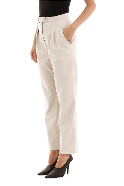 Shop Nanushka Mitsu Pleated Detail Trousers In White