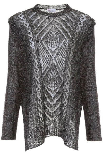 Shop Red Valentino Perforated Knit Pullover In Black