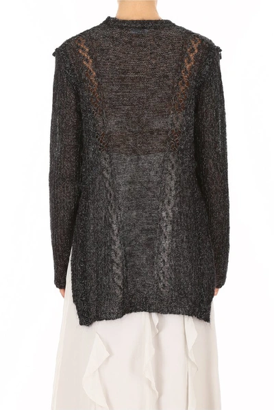 Shop Red Valentino Perforated Knit Pullover In Black