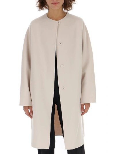 Shop Theory Concealed Button Coat In Buttercream