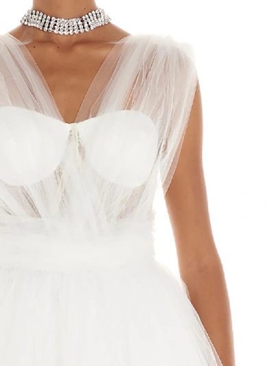 Shop Dolce & Gabbana Draped Maxi Dress In White