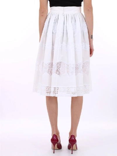 Shop Dolce & Gabbana High Waisted Skirt In White
