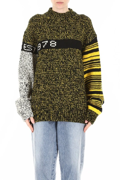 Shop Calvin Klein Jeans Est.1978 Calvin Klein Jeans Est. 1978 Contrasting Panelled Oversized Sweater In Multi