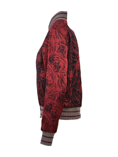 Shop Saint Laurent Slim Fit Bomber Jacket In Red