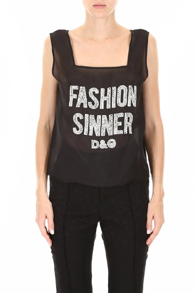 Shop Dolce & Gabbana Fashion Sinner Tank Top In Black