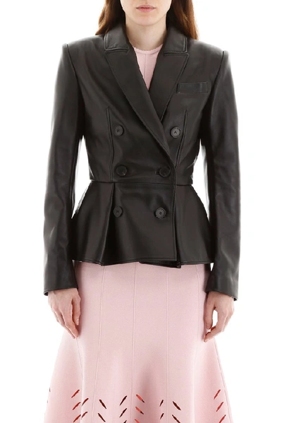 Shop Alexander Mcqueen Peplum Jacket In Black