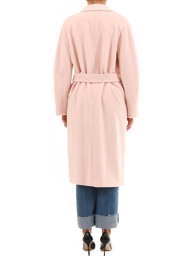 Shop Max Mara Belted Double Breasted Coat In Pink
