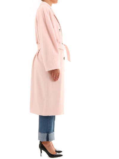 Shop Max Mara Belted Double Breasted Coat In Pink