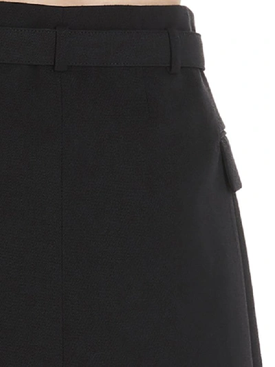 Shop Givenchy Fitted Button Skirt In Black