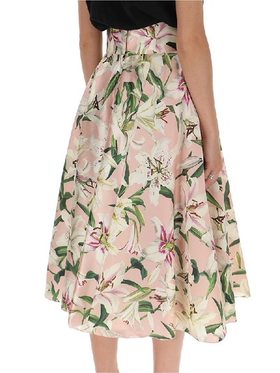 Shop Dolce & Gabbana Floral Print Midi Skirt In Pink