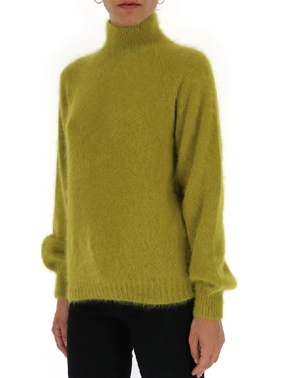 Shop Alberta Ferretti Mock Neck Sweater In Green