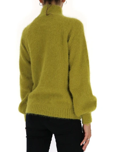 Shop Alberta Ferretti Mock Neck Sweater In Green