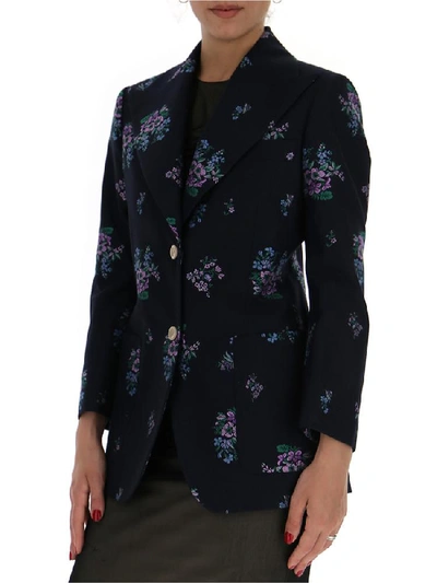 Shop Gucci Floral Fil Coupé Blazer In Multi