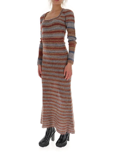 Shop Jacquemus Striped Flared Maxi Dress In Black