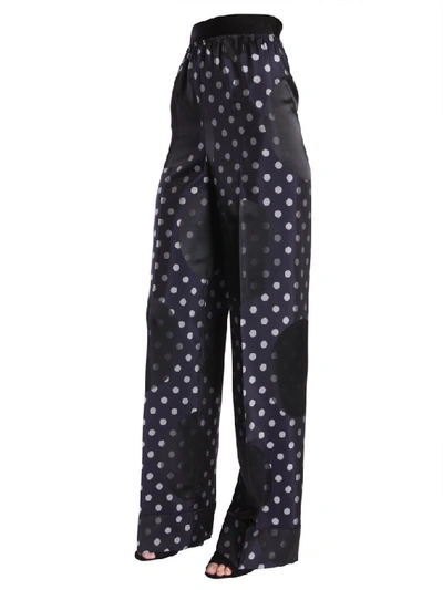 Shop Maison Margiela Wide Legged Polka Dot Pants In Blue