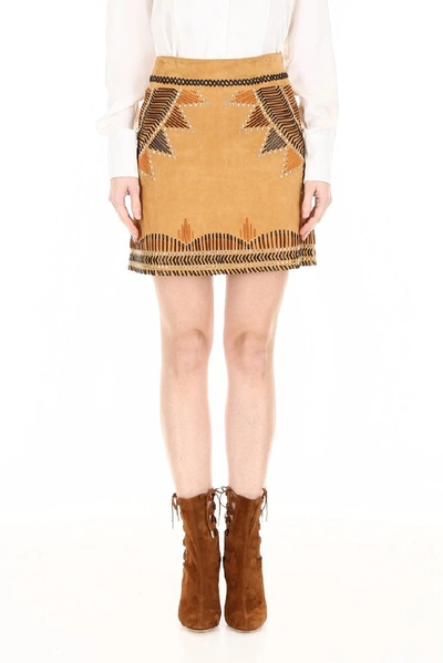 Shop Alberta Ferretti Embroidered Mini Skirt In Multi