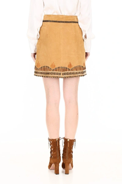 Shop Alberta Ferretti Embroidered Mini Skirt In Multi