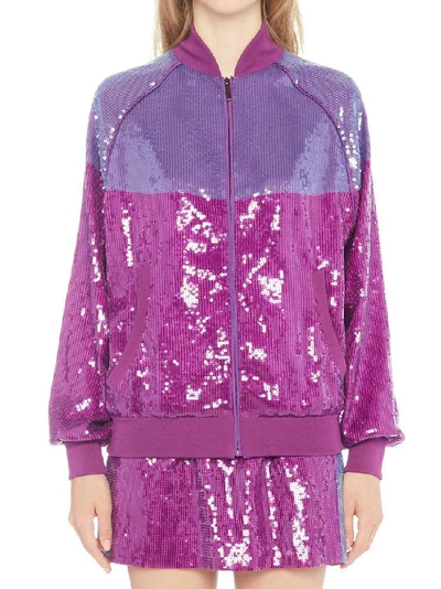 Shop Alberta Ferretti Rainbow Week Bomber Jacket In Purple