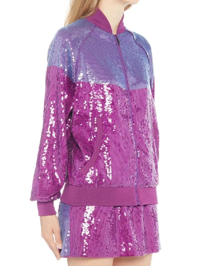 Shop Alberta Ferretti Rainbow Week Bomber Jacket In Purple