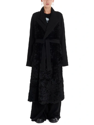 Shop Ann Demeulemeester Belted Trench Coat In Black