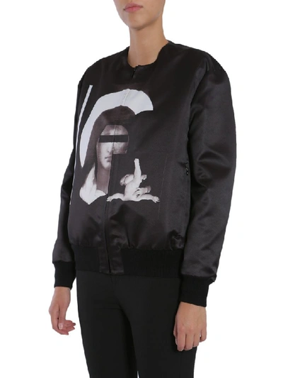 Shop Givenchy Madonna Zipped Bomber Jacket In Black