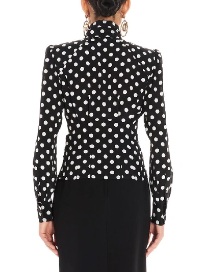 Shop Dolce & Gabbana Polka Dot Printed Pussybow Blouse In Multi