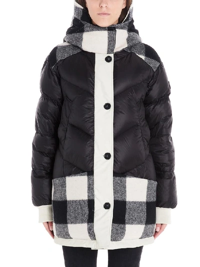 Shop Woolrich Checked Hooded Reversible Parka In White