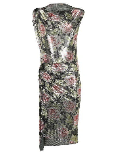 Shop Rabanne Paco  Asymmetric Floral Print Dress In Multi