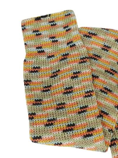 Shop Missoni Contrasting Panelled Long Socks In Multi