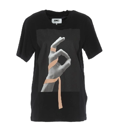 Shop Mm6 Maison Margiela Graphic Printed T In Black