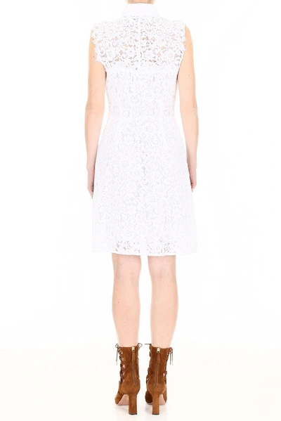Shop Michael Michael Kors Pussybow Lace Dress In White