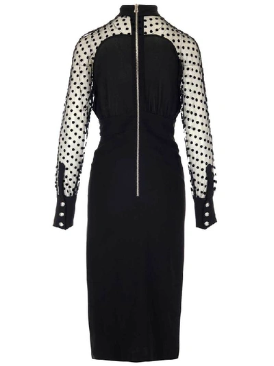 Shop Balmain Sheer Polka In Black