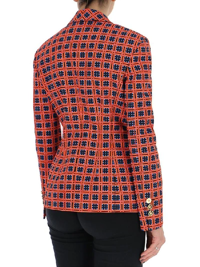 Shop Versace Patterned Tailored Blazer In Multi