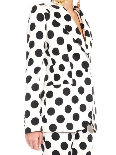 Shop Dolce & Gabbana Polka Dots Blazer In Black&white