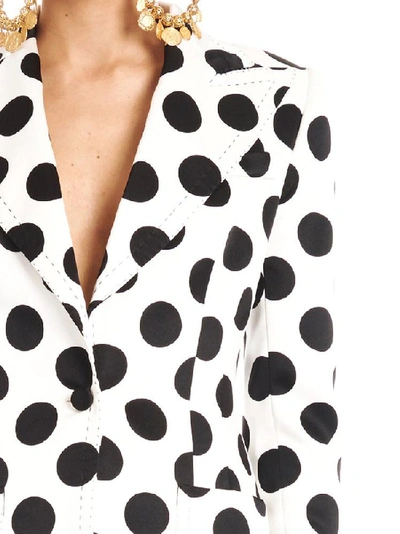 Shop Dolce & Gabbana Polka Dots Blazer In Black&white