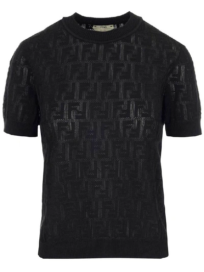 Shop Fendi Monogram T In Black