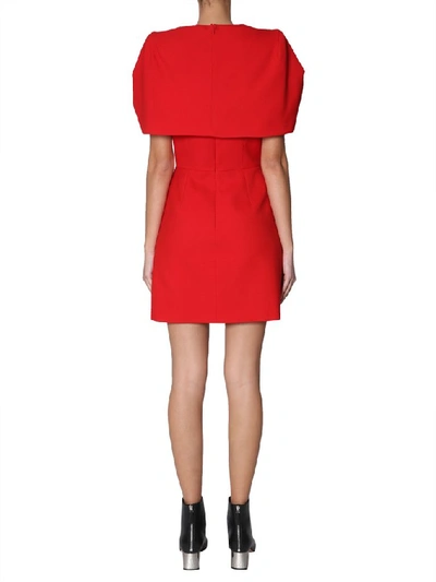 Shop Alexander Mcqueen Puffed Shoulder Mini Dress In Red