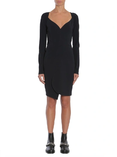 Shop Givenchy Asymmetric Hem Dress In Black