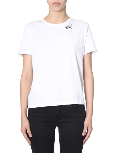 Shop Saint Laurent Radio Print T In White