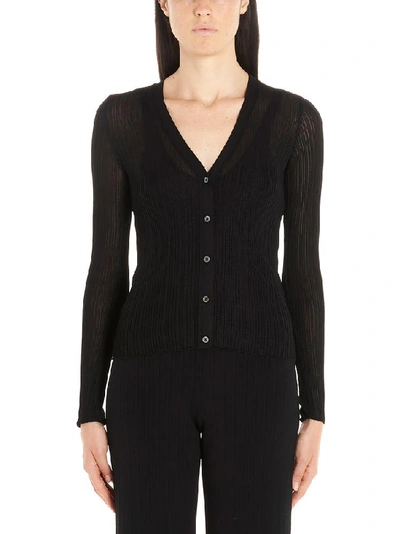 Shop Theory Ribbed Slim Fit Cardigan In Black