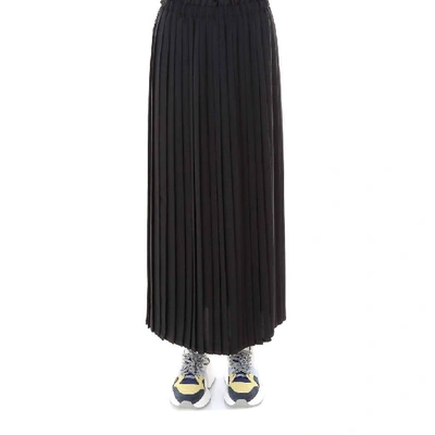 Shop Mm6 Maison Margiela Pleated Waistband Midi Skirt In Black