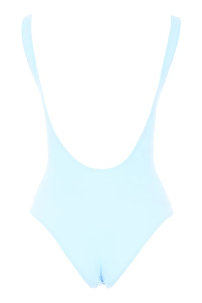 Shop Chiara Ferragni Welcome To Colorado Print Swimsuit In Blue