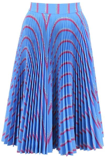 Shop Calvin Klein 205w39nyc Printed Pleated Skirt In Multi