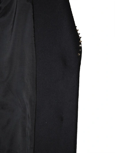 Shop Versace Collection Oversized Studded Coat In Black