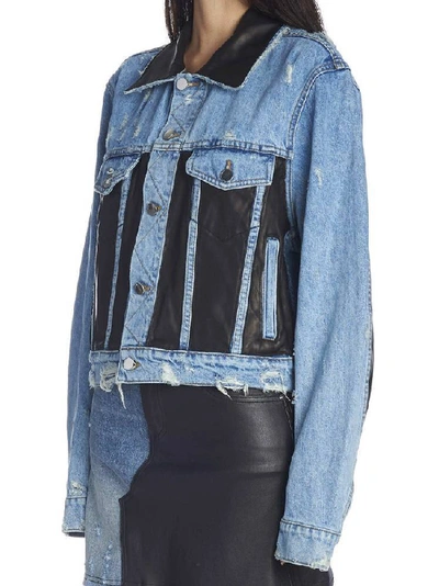 Shop Amiri Contrasting Panelled Denim Jacket In Multi