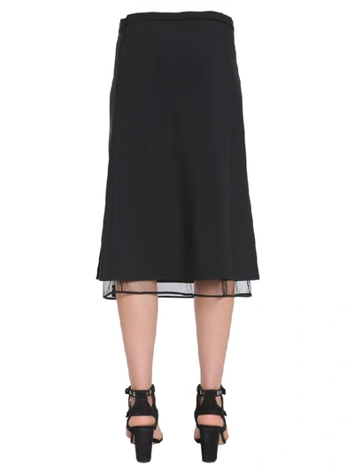 Shop Versace Layered Flared Skirt In Black