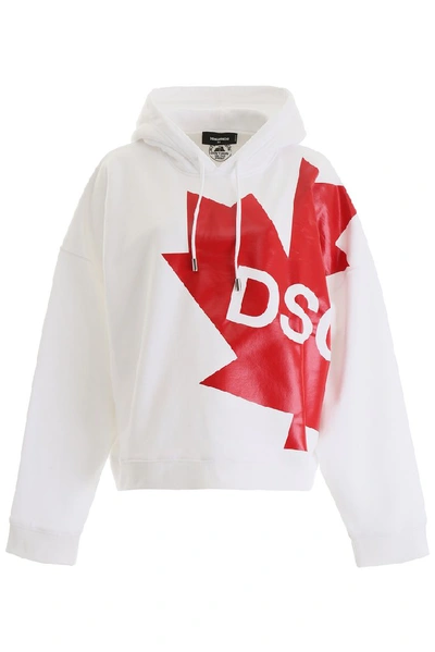 Shop Dsquared2 Logo Print Hoodie In White