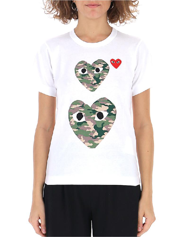 comme des garcons t shirt camo
