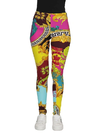 Shop Versace All Over Print Leggings In Multi